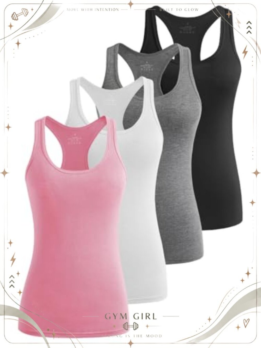 Women's 4 Pack Racerback Tank Tops Modal Spandex Sleeveless Activewear
